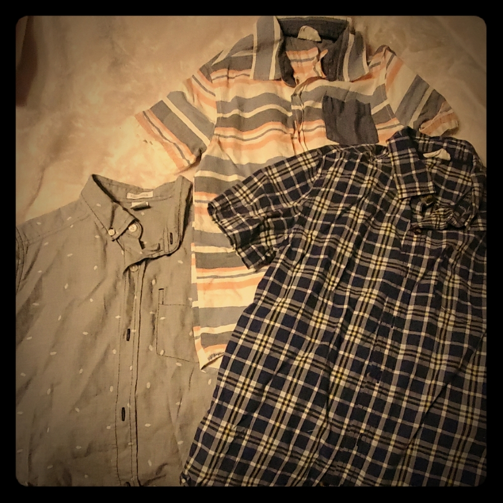 3 boys button up shirts